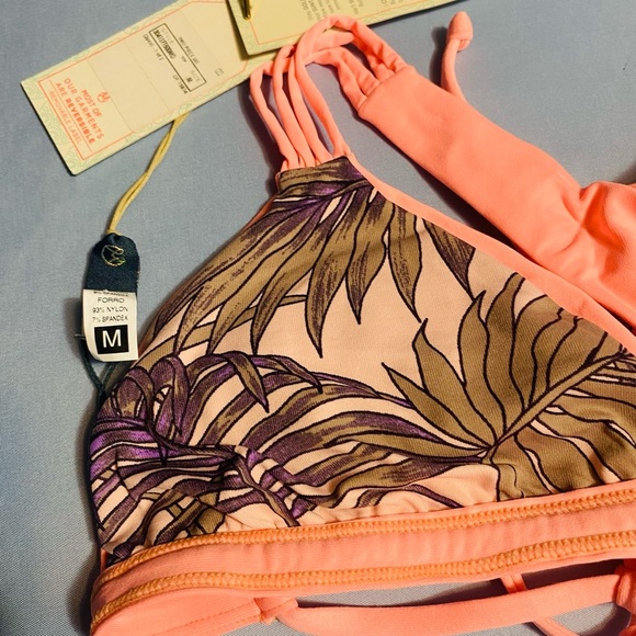 Maaji Pink and Purple Bikini Top with Tropical Print - Picture 8 of 9